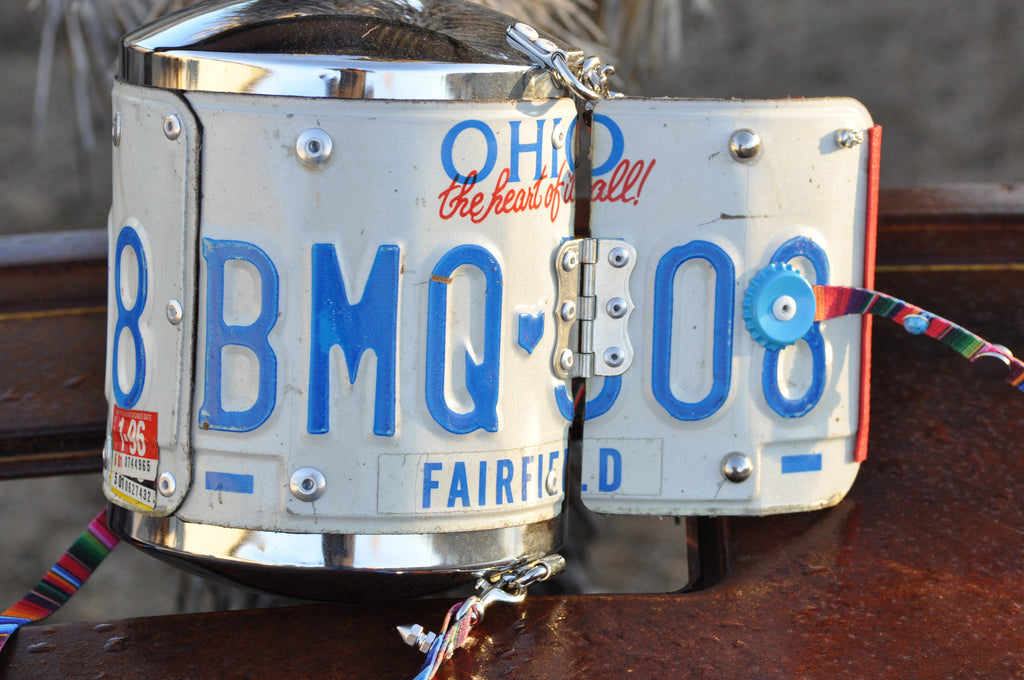 R&D Ohio License Plate With Serape Strap For Crossbody Or Shoulder