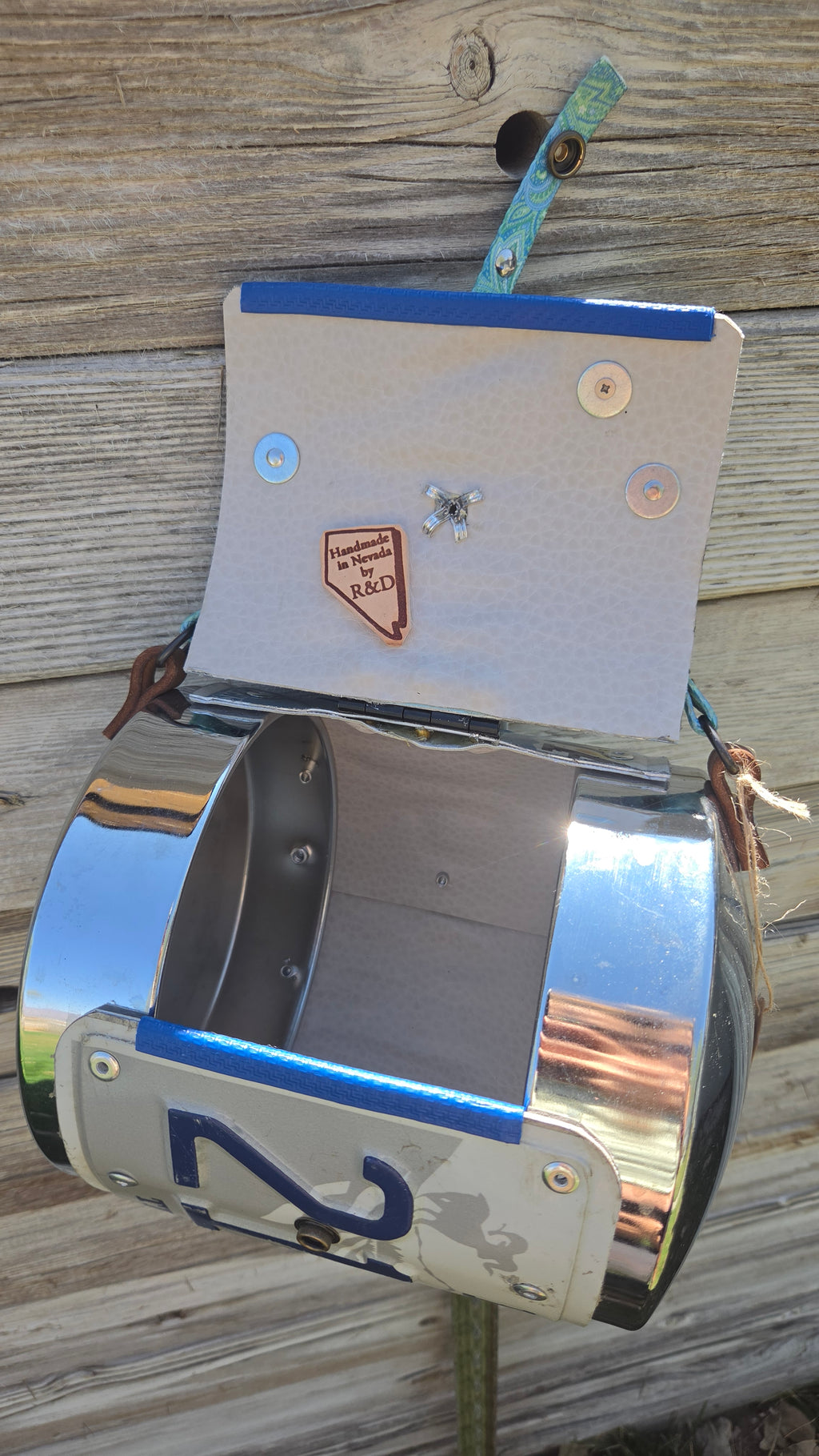 Nevada License Plate Upcycled Barrel Purse